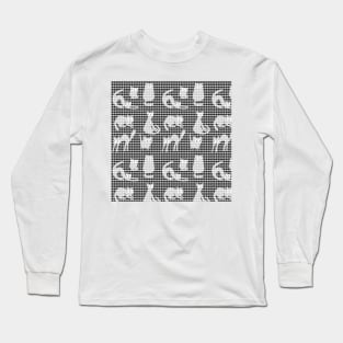 eclectic cats optical illusion plaids Long Sleeve T-Shirt